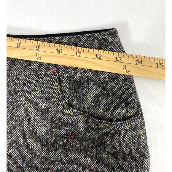 Talbots Midi Skirt Women Size 4 Wool‎ Blend Black Tweed Straight Preppy Academia - Picture 6 of 10